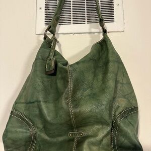 FRYE AND CO. Green Leather Large Campus Hobo Bag